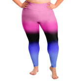 Omnisexual Pride Ombre High-Waist Plus Leggings Plus Size Legging - AOP PRIDE MODE